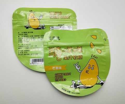 bolsos formados de encargo 40g para la pequeña bolsa plástica del caramelo PE80 con la cremallera