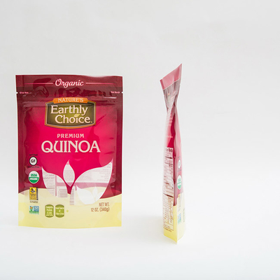 Soporte de la quinoa 12OZ encima del fotograbado de la bolsa que imprime el pequeño empaquetado de la bolsa plástica