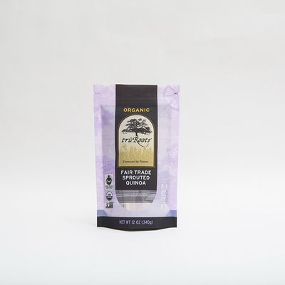 Bolsa Ziplock de la cremallera de la situación de la cremallera del bolso del acondicionamiento de los alimentos de 12OZ 340g para la quinoa brotada