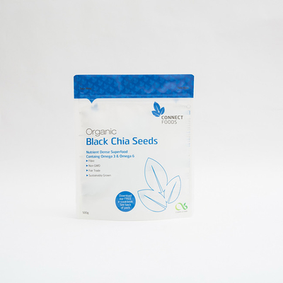 soporte mate del ANIMAL DOMÉSTICO 500g encima del negro Chia Seeds Packaging de las bolsas de plástico 123um