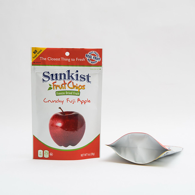 1OZ Apple seco Chips Stand Up Pouch Bag con el empaquetado de encargo del bolso de la cremallera de la cerradura de la cremallera
