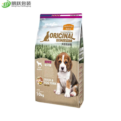 160 micrones de 10kg del escudete del bolso de perro casero de acondicionamiento de los alimentos lateral inferior plano Front Peel Zipper