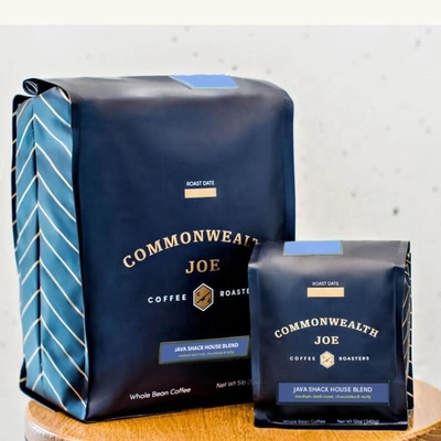 Polietileno 130 Mic Square Bottom Coffee Bag 8oz 12oz 16oz