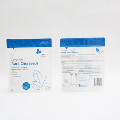 soporte mate del ANIMAL DOMÉSTICO 500g encima del negro Chia Seeds Packaging de las bolsas de plástico 123um
