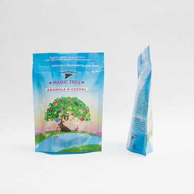 La aduana de 12OZ 100m m imprimió la bolsa Ziplock de la cremallera plástica que empaquetaba para el cereal del Granola