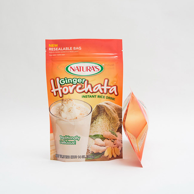 14OZ imprimió el soporte plástico encima de bolsos de empaquetado Ziplock de encargo del arroz inmediato de la bolsa