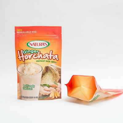 14OZ imprimió el soporte plástico encima de bolsos de empaquetado Ziplock de encargo del arroz inmediato de la bolsa