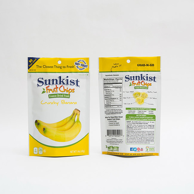 1.4oz plátano seco Chips Food Packaging Recyclable Stand encima de bolsas con la cremallera