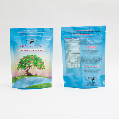 La aduana de 12OZ 100m m imprimió la bolsa Ziplock de la cremallera plástica que empaquetaba para el cereal del Granola