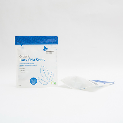 soporte mate del ANIMAL DOMÉSTICO 500g encima del negro Chia Seeds Packaging de las bolsas de plástico 123um