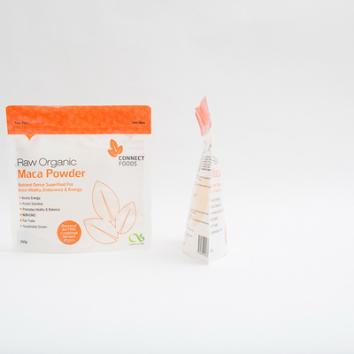 el acondicionamiento de los alimentos del polvo de 250g Maca empaqueta la cremallera de 120 MIC Stand Up Pouch With