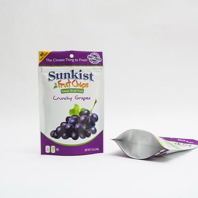 la fruta 1.2oz salta envase de plástico que se puede volver a sellar de la bolsa del bolso de la cremallera del soporte de VMPET para arriba