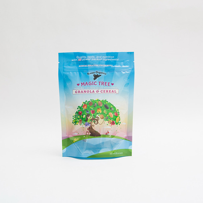 La aduana de 12OZ 100m m imprimió la bolsa Ziplock de la cremallera plástica que empaquetaba para el cereal del Granola