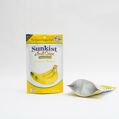 1.4oz plátano seco Chips Food Packaging Recyclable Stand encima de bolsas con la cremallera