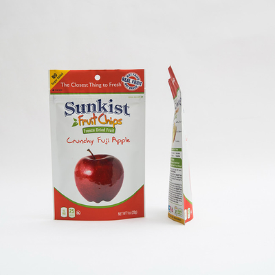 1OZ Apple seco Chips Stand Up Pouch Bag con el empaquetado de encargo del bolso de la cremallera de la cerradura de la cremallera