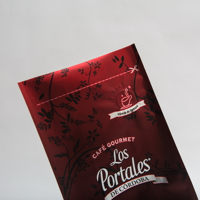 454g 280 x 100m m imprimió bolsos de café inferiores planos con la válvula para los granos de café BOPP