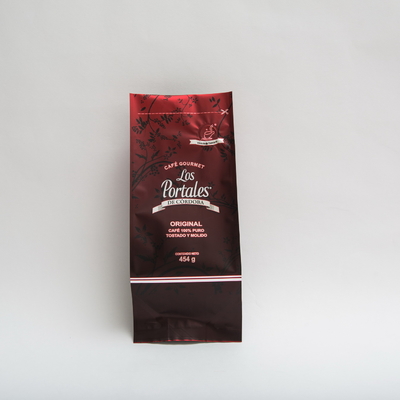 454g 280 x 100m m imprimió bolsos de café inferiores planos con la válvula para los granos de café BOPP