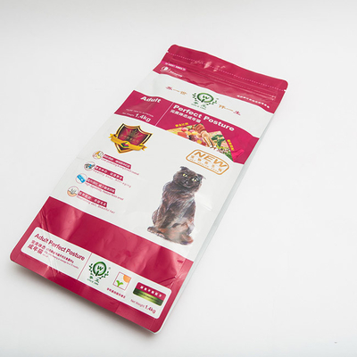 1.4kg imprimió el sello lateral Cat Food Bags Recyclable inferior de la bolsa de plástico K del escudete