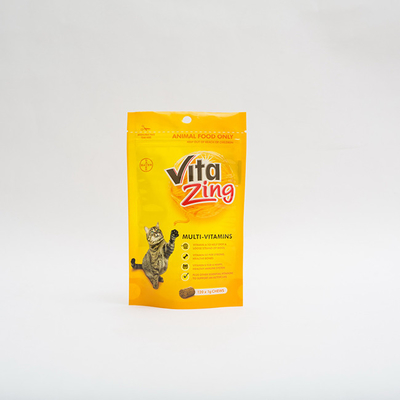 92 micrones de PE80 se colocan encima del Multivitamin plástico de empaquetado Cat Food Package del bolso del alimento para animales